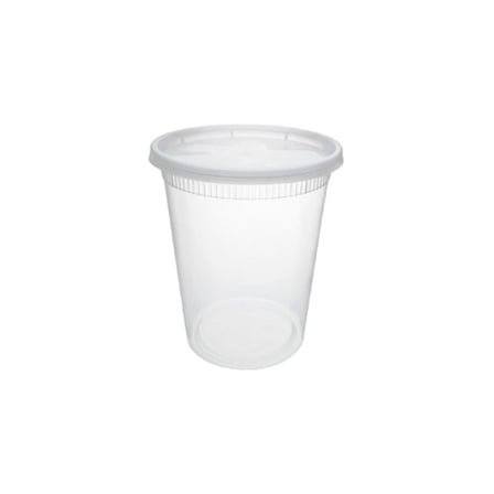 32 Ounces Clear Round PP Plastic Deli Container with Lid for Meal Prep & Food Storage.jpg