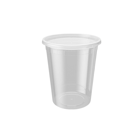 32 oz Microwavable Heavy weight Translucent Plastic Deli Container with Lid..png