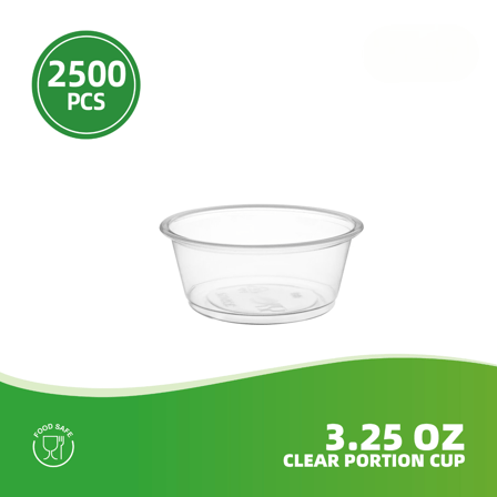 3.25 oz. Clear Plastic Portion Cups / Souffle Cups - (2500/Cases)