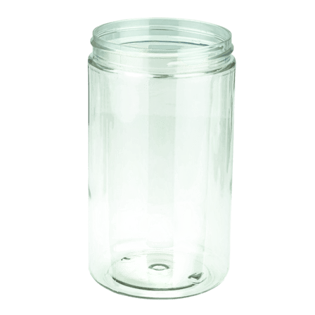 32oz Clear PET Plastic Round Jar with 89-400 Neck Finish(Tray Packs - 2,002/pallet)