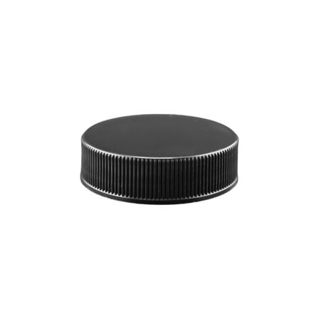 38-400 Black Ribbed Continuous Thread Cap with HS Liner.jpg