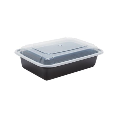 38 Ounces Black Rectangular Microwavable Container with Lid.jpg