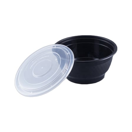 38 Ounces Black Round PP Plastic Microwavable Bowl with Clear Lid.jpg