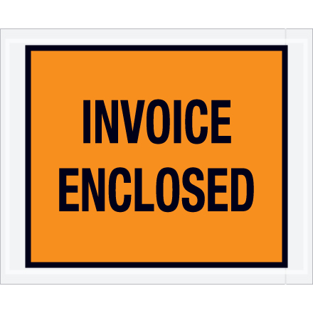 4 1/2 x 5 1/2" Orange "Invoice Enclosed" Envelopes