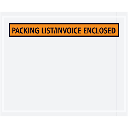 4 1/2 x 5 1/2" Orange "Packing List/Invoice Enclosed" Envelopes