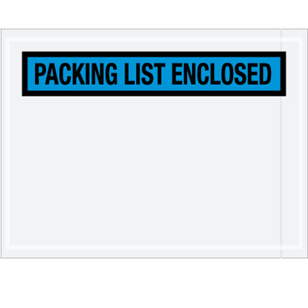 4 1/2 x 6" Blue "Packing List Enclosed" Envelopes