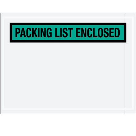 4 1/2 x 6" Green "Packing List Enclosed" Envelopes
