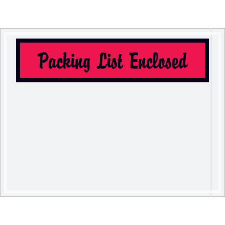 4 1/2 x 6" Red "Packing List Enclosed" Envelopes