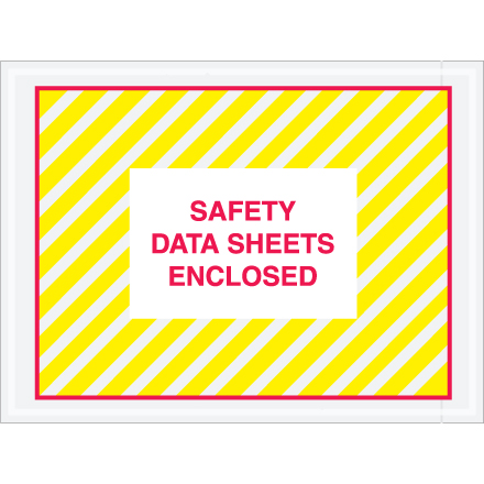 4 1/2 x 6" "Safety Data Sheets Enclosed" SDS Envelopes