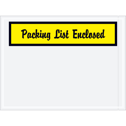 4 1/2 x 6" Yellow "Packing List Enclosed" Envelopes