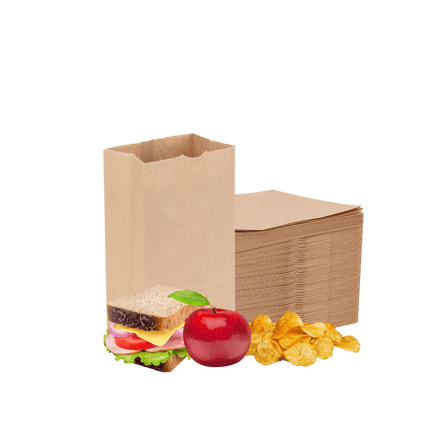 4 lb Kraft Paper Bags 5" x 3.1" x 9.7" - (2000/Case)