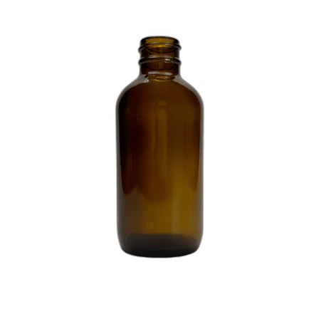 4 oz. (120 ml) Amber Boston Round Glass Bottle 24-400 Neck Finish