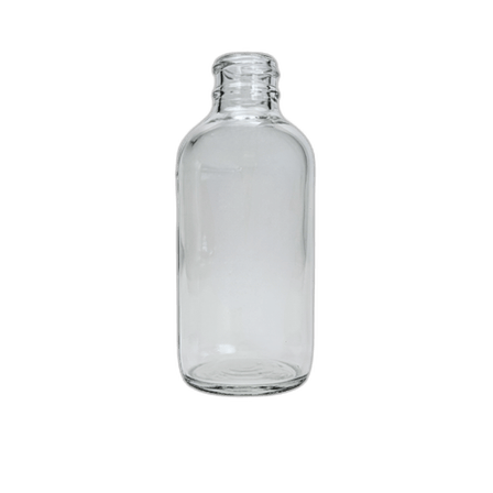 4 oz. (120 ml) Clear Boston Round Glass Bottle 24-400 Neck Finish