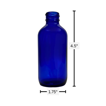 4 oz. (120 ml) Cobalt Blue Boston Round Glass Bottle 24-400 Neck Finish 