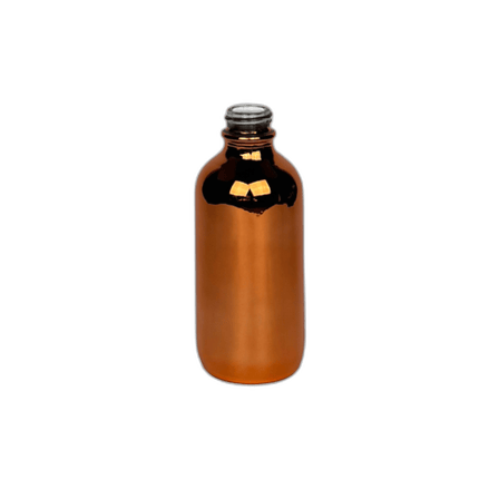 4 oz. (120 ml) Copper Boston Round Glass Bottle 24-400 Neck Finish