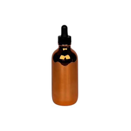 4 oz. (120 ml) Copper Boston Round Glass Bottle with Black Dropper