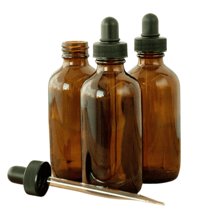 4 oz Amber Boston Round Glass Bottle with 24-400 Neck Finish - (128/Case)