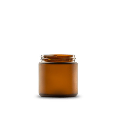 4 oz Amber Frosted Glass Straight-Sided Round Jar 58-400 Neck Finish