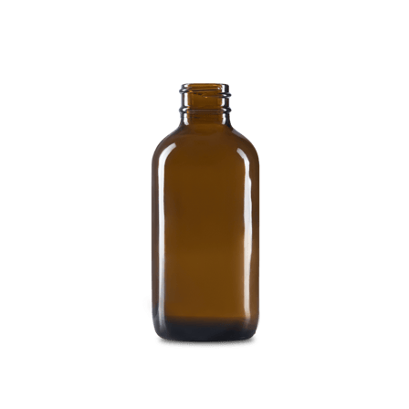 4 oz Amber Glass Boston Round Bottle 22-400 Neck Finish