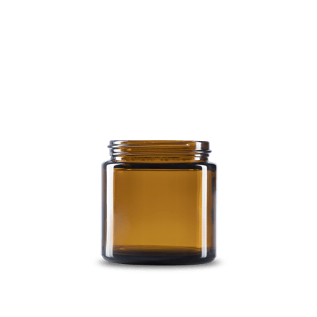 4 oz Amber Glass Straight-Sided Round Jar 58-400 Neck Finish