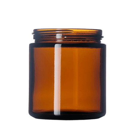 4 oz Amber Glass Straight-Sided Round Jar with 58-400 Neck Finish - (90/Case)