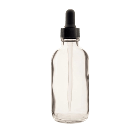 4 oz Clear Boston Round Glass Bottle with 22-400 Neck Finish - (128/Case)