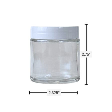 4 oz. Clear Glass 58-400 Straight Sided Round Jar with PP White Lid