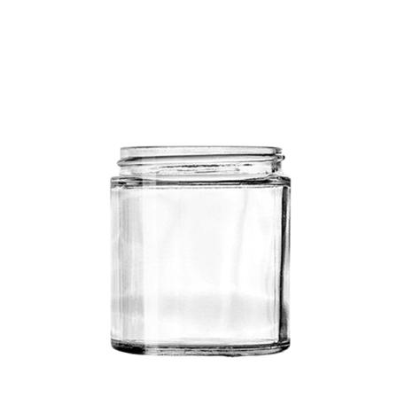 4 oz Clear Glass Straight-Sided Round Jar with 58-400 Neck Finish - (90/Case)