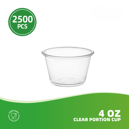4 oz. Clear Plastic Portion Cups / Souffle Cups - (2500/Case)