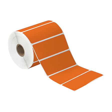 4 x 1 1/2" Orange Desktop Direct Thermal Label