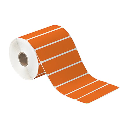 4 x 1" Orange Desktop Direct Thermal Label