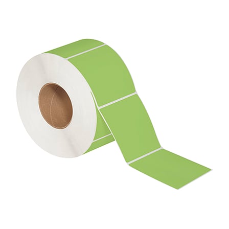4 x 4" Green Thermal Transfer Labels