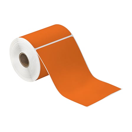 4 x 6 1/2" Orange Desktop Direct Thermal Label