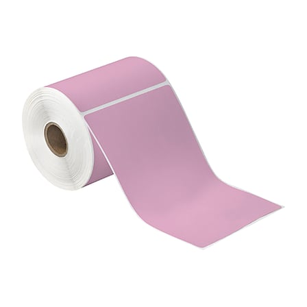 4 x 6 1/2" Pink Desktop Direct Thermal Label
