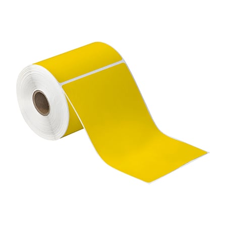 4 x 6 1/2" Yellow Desktop Direct Thermal Label