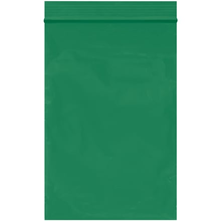 4 x 6" - 2 Mil Green Reclosable Poly Bags
