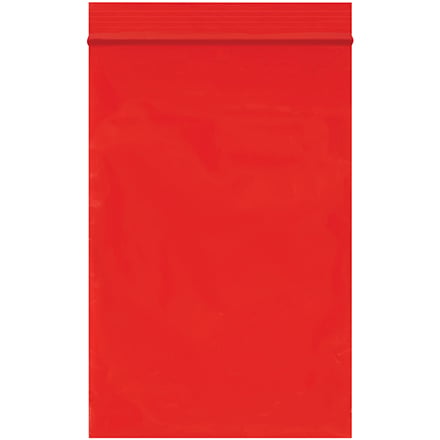 4 x 6" - 2 Mil Red Reclosable Poly Bags