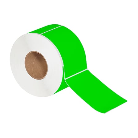 4 x 6" Fluorescent Green Thermal Transfer Labels