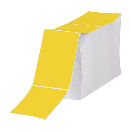 4 x 6" Yellow Direct Thermal Label Fanfold