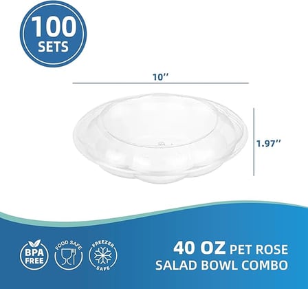 40 oz. Clear PET plastic salad bowl with lid shown with dimensions.jpg