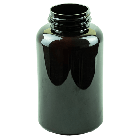 400cc Dark Amber PET Plastic Packer Bottle 45-400(168/cs)