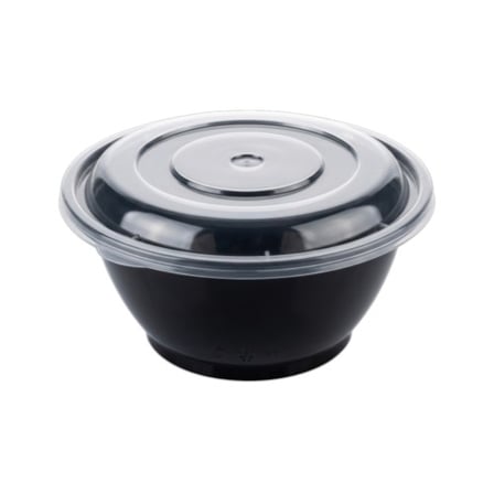 45 oz Black Round PP Plastic Microwavable Bowl with Clear Lid.jpg