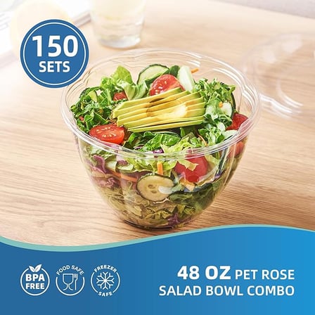 Freshly made vegetable salad served in an 48 oz. clear PET plastic salad bowl with lid​.jpg