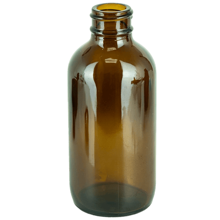 4oz Amber Glass Boston Round Bottle 24-400 (128/case)