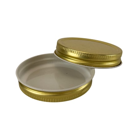 4oz. Cobalt Blue Glass 58-400 Straight Sided Round Jar with Gold Metal Lid