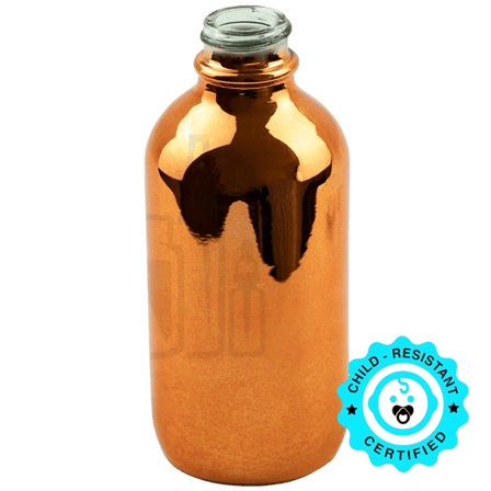 4oz Rose Gold Glass Boston Round 22-400 - (128/case) - Image 1 of 1