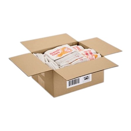 Case of 5.5″ x 1″ x 4″ printed Grease-resistant french fry bags.jpg