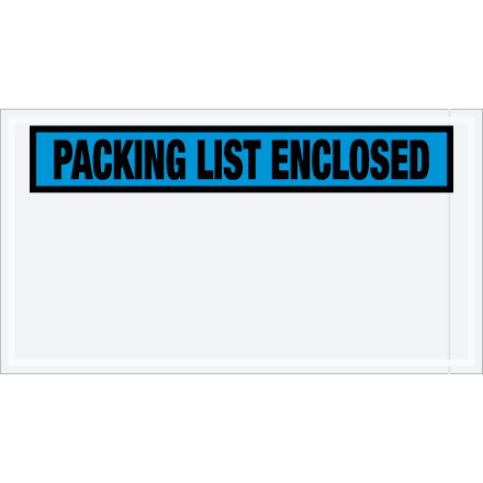 5 1/2 x 10" Blue "Packing List Enclosed" Envelopes