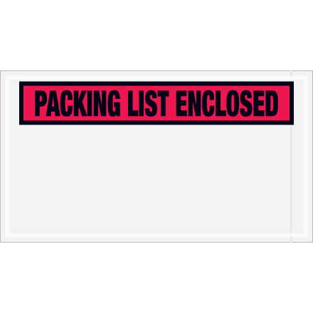5 1/2 x 10" Red "Packing List Enclosed" Envelopes