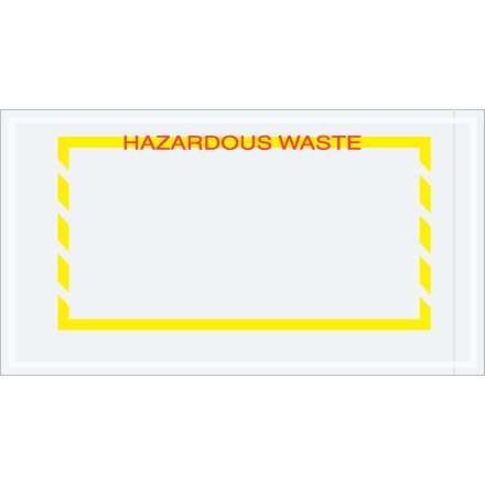 5 1/2 x 10" Yellow Border "Hazardous Waste" Document Envelopes